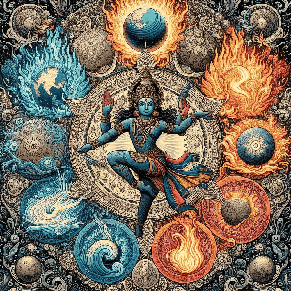 Nataraja representing the five elements